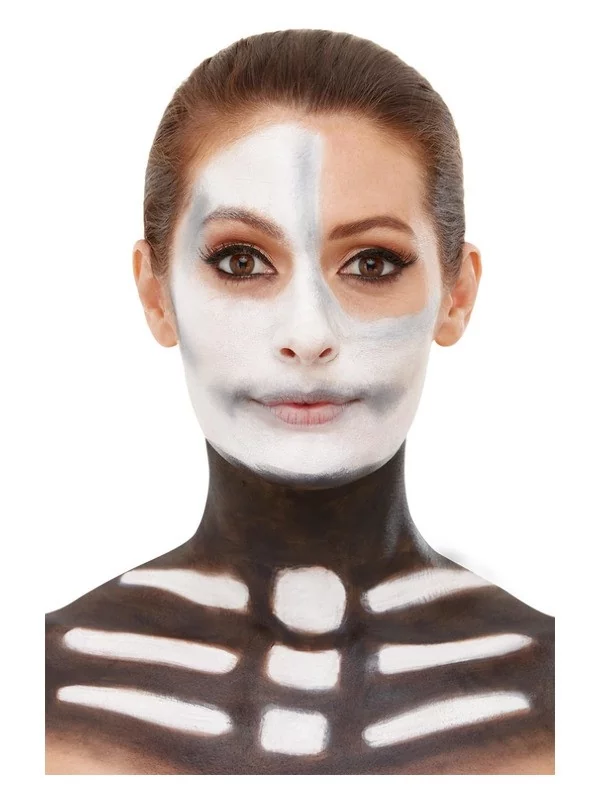 Smiffys Kit Maquillage Squelette, Aqua, Noir Et Blanc (Maquillage, Crayon, Sang Et éponge) 6 Smiffys Kit Maquillage Squelette, Aqua, Noir Et Blanc (Maquillage, Crayon, Sang Et éponge) – Image 4