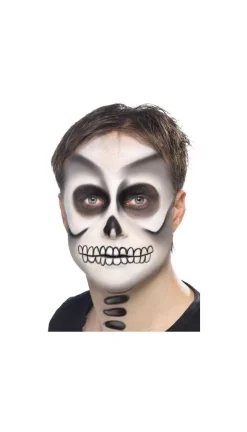 Smiffys Kit Maquillage Squelette (peinture Du Visage, Crayon Noir Et éponge) -Smiffys Soldes Boutique kit maquillage squelette peinture du visage crayon noir et eponge 2