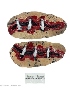 WIDMANN Lot De Deux Prothèses En Latex FX - Cicatrices Avec Agrafes -Smiffys Soldes Boutique lot de deux protheses en latex fx cicatrices avec agrafes 2