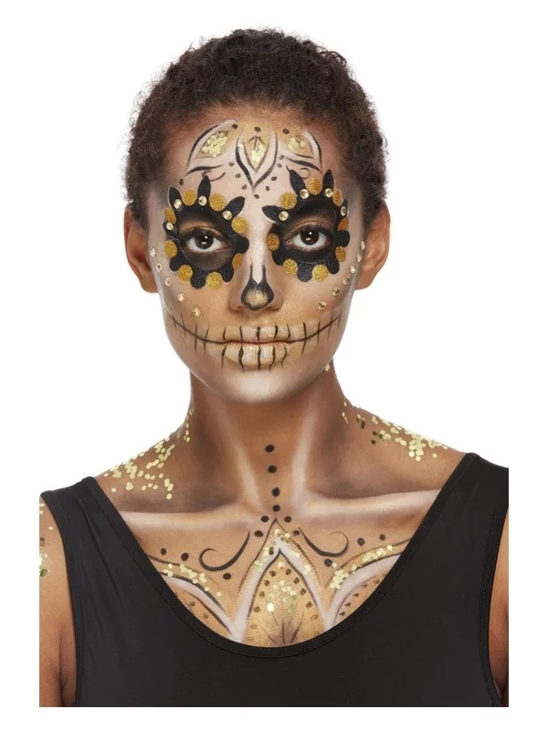 Smiffys Maquillage Effets Spéciaux Or, Aqua, Avec Des Boucles D'oreilles, Autocollants (visage) 4 Smiffys Maquillage Effets Spéciaux Or, Aqua, Avec Des Boucles D'oreilles, Autocollants (visage) – Image 2