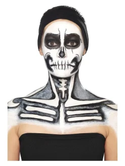 Smiffys Maquillage Squelette (pot Noir Et Blanc, 29.57 Ml Et éponges) 12 Smiffys Maquillage Squelette (pot Noir Et Blanc, 29.57 Ml Et éponges) -Smiffys Soldes Boutique maquillage squelette pot noir et blanc 2957 ml et eponges 3