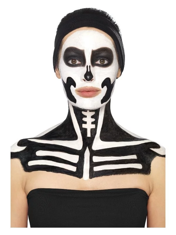 Smiffys Maquillage Squelette (pot Noir Et Blanc, 29.57 Ml Et éponges) 7 Smiffys Maquillage Squelette (pot Noir Et Blanc, 29.57 Ml Et éponges) – Image 5