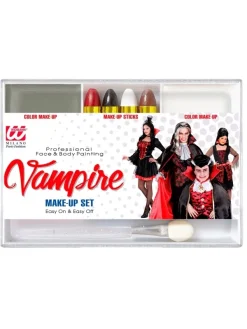 WIDMANN Maquillage Vampire Visage Et Corps (4 Crayons, 2 Fards, 1 Applicateur)