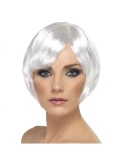 Smiffys Perruque Carrée Frange Blanche