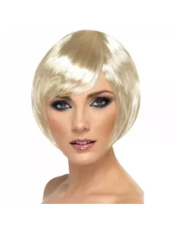 Smiffys Perruque Carrée Frange Blonde Femme