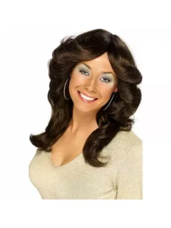 Smiffys Perruque Femme Année 70 Brune