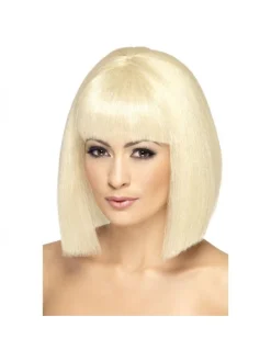 Smiffys Perruque Femme Coquette Frange Courte Blonde