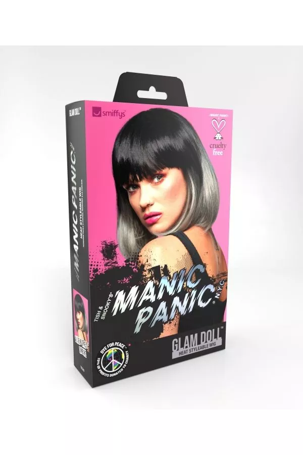 Smiffys Perruque Femme Manic Panic (Noir Et Gris) 6 Smiffys Perruque Femme Manic Panic (Noir Et Gris) – Image 4