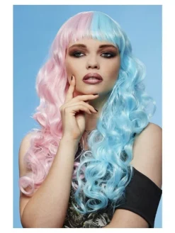Smiffys Perruque Femme Manic Panic (Rose Et Bleue Pastel)