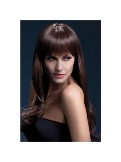 Smiffys Perruque Fever Sienna Sexy 66 Cm, Brune