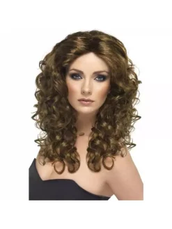 Smiffys Perruque Glamour Longue Frisée Brune