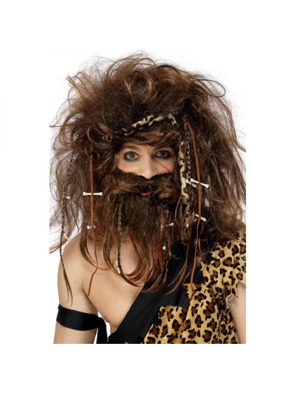 Smiffys Perruque Homme Des Cavernes Brun 3 Smiffys Perruque Homme Des Cavernes Brun
