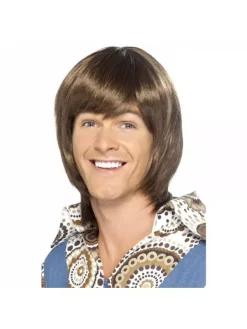 Smiffys Perruque Idole Homme Années 70 Brune