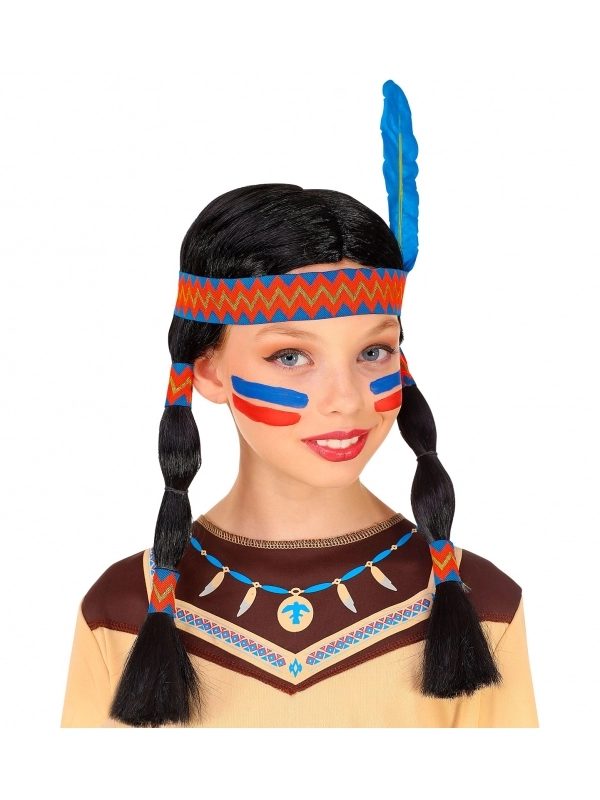 WIDMANN Perruque Indienne à Plumes Pour Fille 3 WIDMANN Perruque Indienne à Plumes Pour Fille