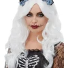 Smiffys Perruque Jour Des Morts Femme Blanche Avec Des Fleurs -Smiffys Soldes Boutique perruque jour des morts femme blanche avec des fleurs