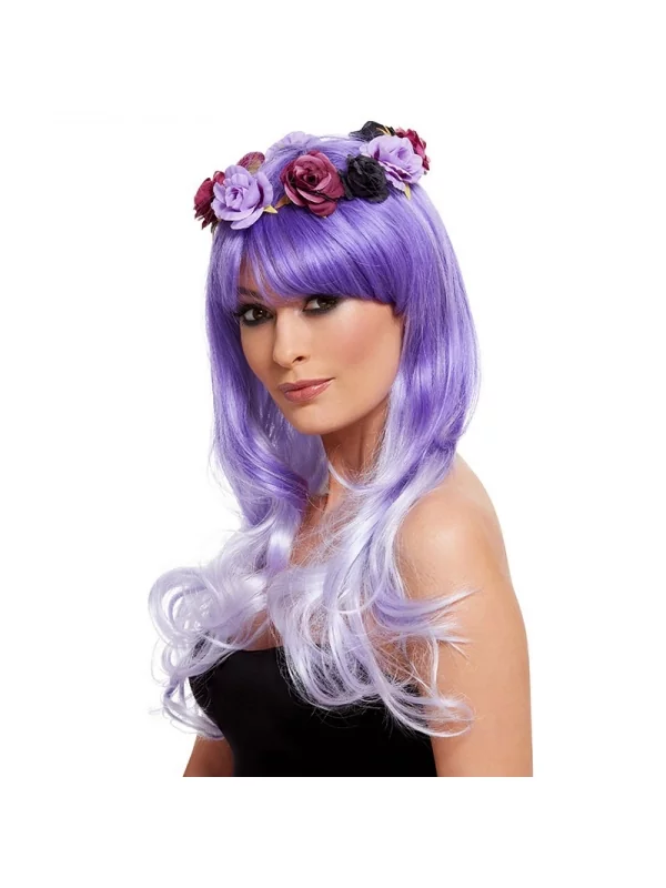 Smiffys Perruque Jours Des Morts Avec Fleurs 3 Smiffys Perruque Jours Des Morts Avec Fleurs