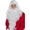 Smiffys Perruque Longue Père Noël Blanche Avec Barbe -Smiffys Soldes Boutique perruque longue pere noel blanche avec barbe