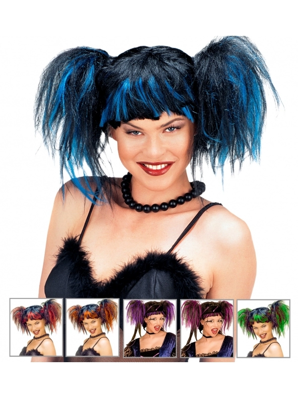 WIDMANN Perruque Manga Cosplay Femme Avec Couettes Et Franges 3 WIDMANN Perruque Manga Cosplay Femme Avec Couettes Et Franges