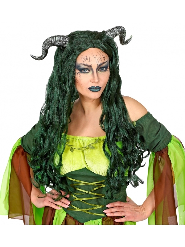 WIDMANN Perruque Personnage Fantastique Avec Cornes -femme 4 WIDMANN Perruque Personnage Fantastique Avec Cornes -femme – Image 2