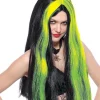 Perruque Sorcière Femme Noir & Vert Fluo 1 Perruque Sorcière Femme Noir & Vert Fluo -Smiffys Soldes Boutique perruque sorciere femme noir vert fluo