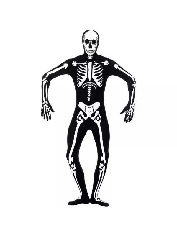 Smiffys Seconde Peau Squelette Homme Avec Ouverture Sous Le Menton 3 Smiffys Seconde Peau Squelette Homme Avec Ouverture Sous Le Menton