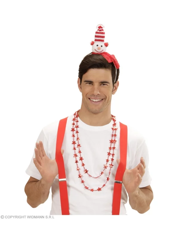WIDMANN Serre-tête Bonhomme De Neige Avec Bonnet Et écharpe Rouge Et Blanc 4 WIDMANN Serre-tête Bonhomme De Neige Avec Bonnet Et écharpe Rouge Et Blanc – Image 2