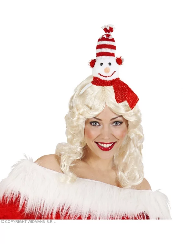 WIDMANN Serre-tête Bonhomme De Neige Avec Bonnet Et écharpe Rouge Et Blanc 5 WIDMANN Serre-tête Bonhomme De Neige Avec Bonnet Et écharpe Rouge Et Blanc – Image 3