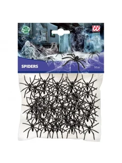 WIDMANN Set 50 Araignées Noires - Déco Halloween 7 WIDMANN Set 50 Araignées Noires - Déco Halloween -Smiffys Soldes Boutique set 50 araignees noires deco halloween 2