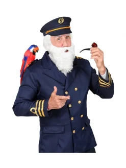 WIDMANN Set Capitaine Marine (casquette, Barbe Et Pipe) -Smiffys Soldes Boutique set capitaine marine casquette barbe et pipe 1