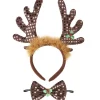 WIDMANN Set Renne De Noël à Paillettes, Avec Serre-tête Et Noeud-paillon -Smiffys Soldes Boutique set renne de noel a paillettes avec serre tete et noeud paillon