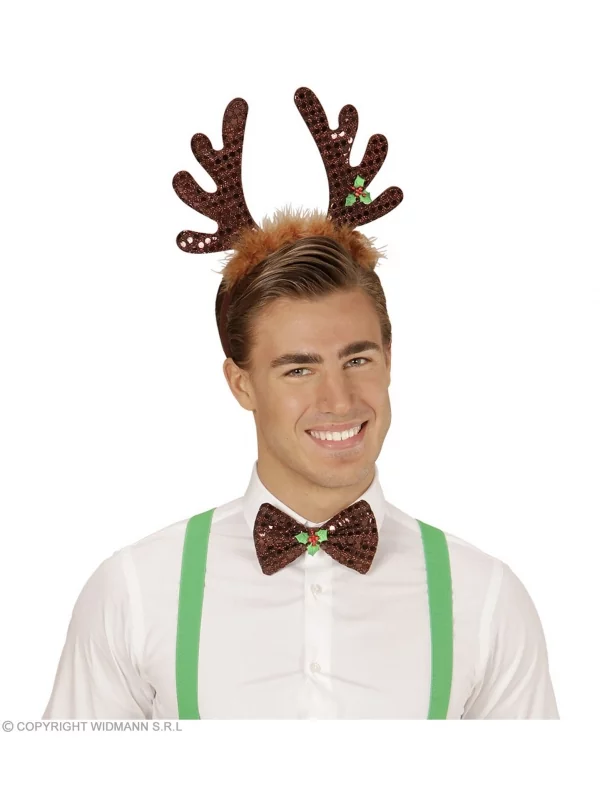 WIDMANN Set Renne De Noël à Paillettes, Avec Serre-tête Et Noeud-paillon 5 WIDMANN Set Renne De Noël à Paillettes, Avec Serre-tête Et Noeud-paillon – Image 3