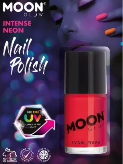 Smiffys Vernis à Ongles UV Néon Rouge Intense - Cosmic Moon